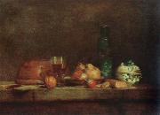 Jean Baptiste Simeon Chardin still life with bottle of olives